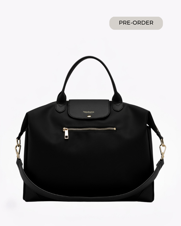 happ paige carryall ハップ ブラック HAPP Paige Carryall Diaper Bag - Black Herringbone